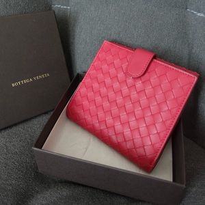 Bottega Veneta Bifold Intrecciato Wallet in Fuchsia Pink